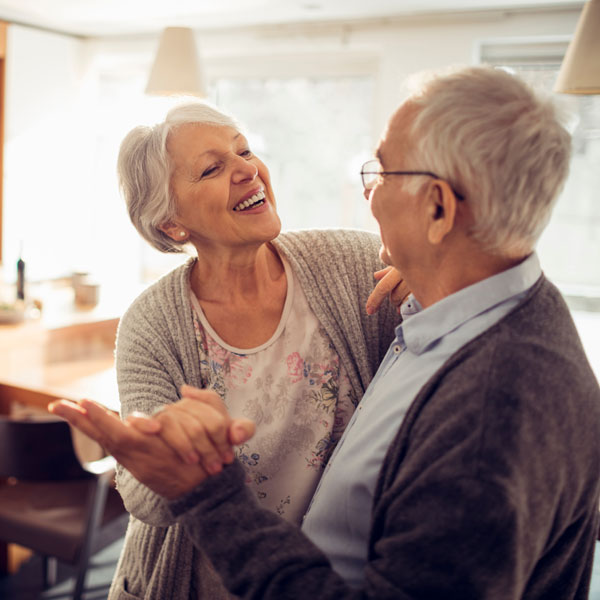 dancing senior couple